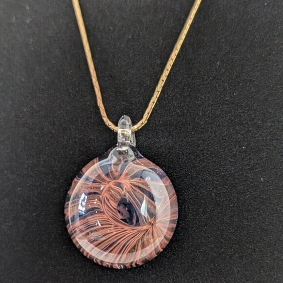 (2/$20) Vintage Red Strand Art Glass Pendant - Picture 2 of 6